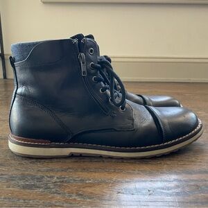 Men’s Aldo Leather Cap Toe Boots - Black